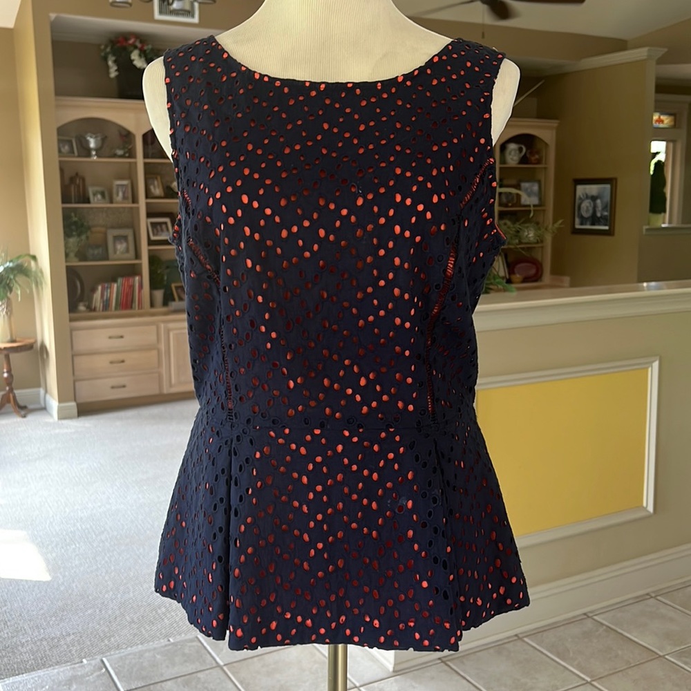 Gianni Bini Sleeveless Blue Orange Top Size 8